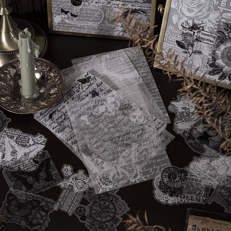 Set 30 Sticker Trang Trí Sổ Tay DIY Phong Cách Vintage Tiện Lợi Dễ Sử Dụng