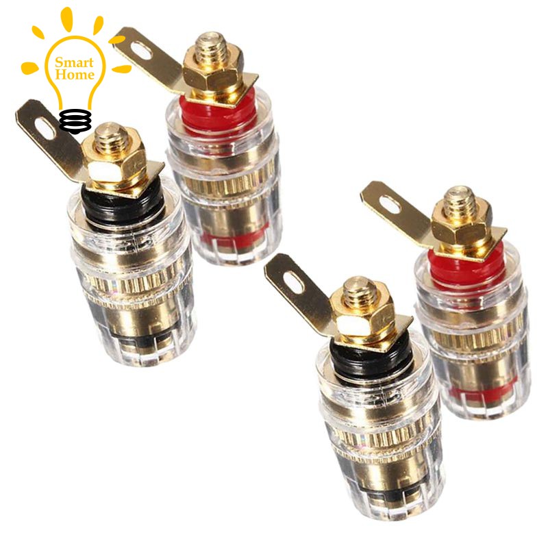 〔 ≈ 🇾 Mới 4Pc Khuếch Đại Loa Terminal Binding Post 4mm Banana Plug Jack