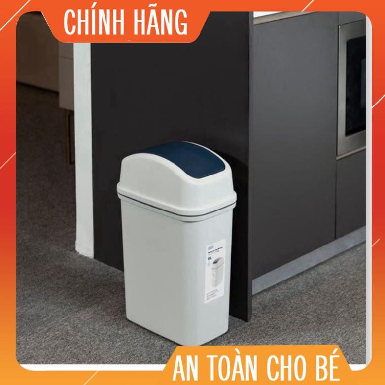 Thùng rác nhựa nắp lật Inochi 15L thiết kế hiện đại  (VUI LÒNG IB SHOP ĐỂ CHỌN MÀU HIỆN CÓ)