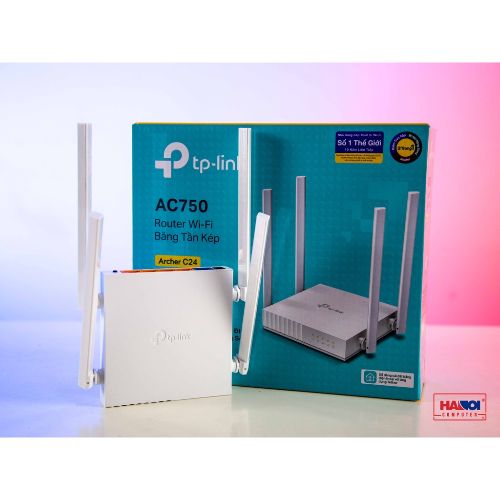 Bộ phát wifi TP-Link Archer C24 tốc độ AC750Mbps, gấp đôi băng thông với bằng tần kép, nhỏ gọn