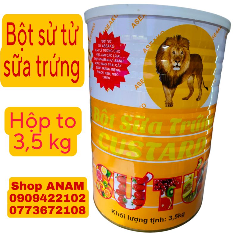 [3,5kg] bột sư tử aseako, bột sữa trứng custard