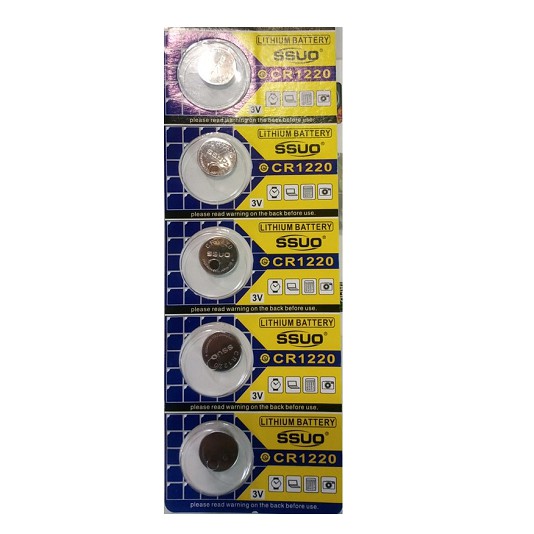 Pin CR1220 SSUO 3V Lithium  / 1 vỉ gồm 5 viên
