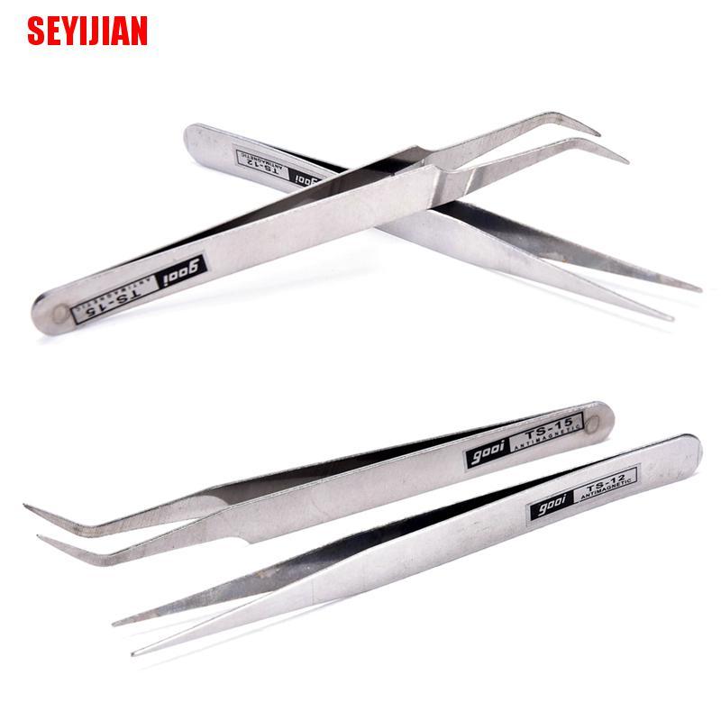 (SEY) 2 X Stainless Steel Eyelash Gems Pick Tools Cosmetic Tweezers Nail Art Supplies