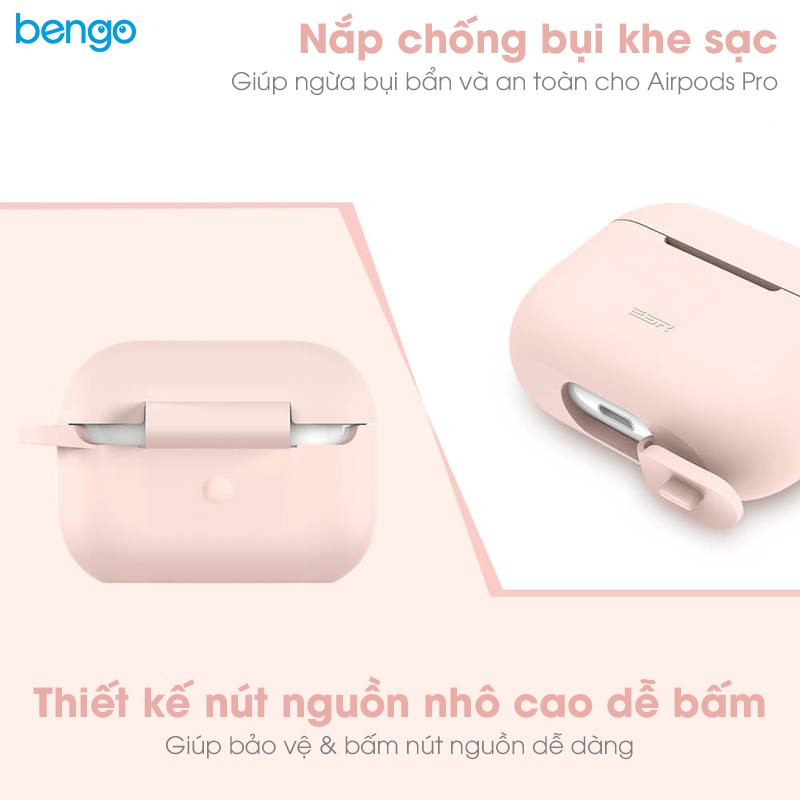 Vỏ Ốp Airpods Pro Silicone Bounce Series Kèm Móc Khoá Pom-Pom ESR