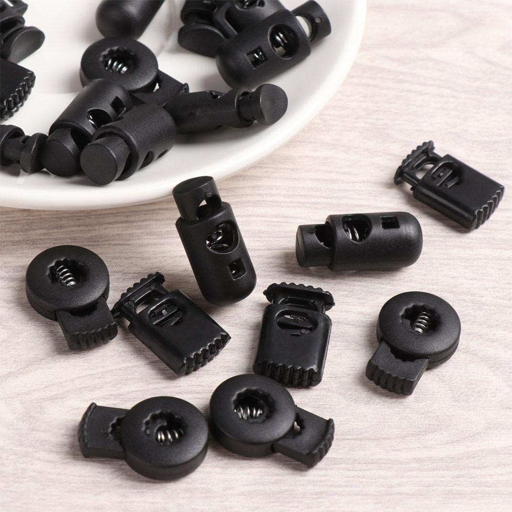 Set 20 Kẹp Nhựa Hai Lỗ 4 / 5 / 6 / 7mm Màu Đen Tiện Dụng