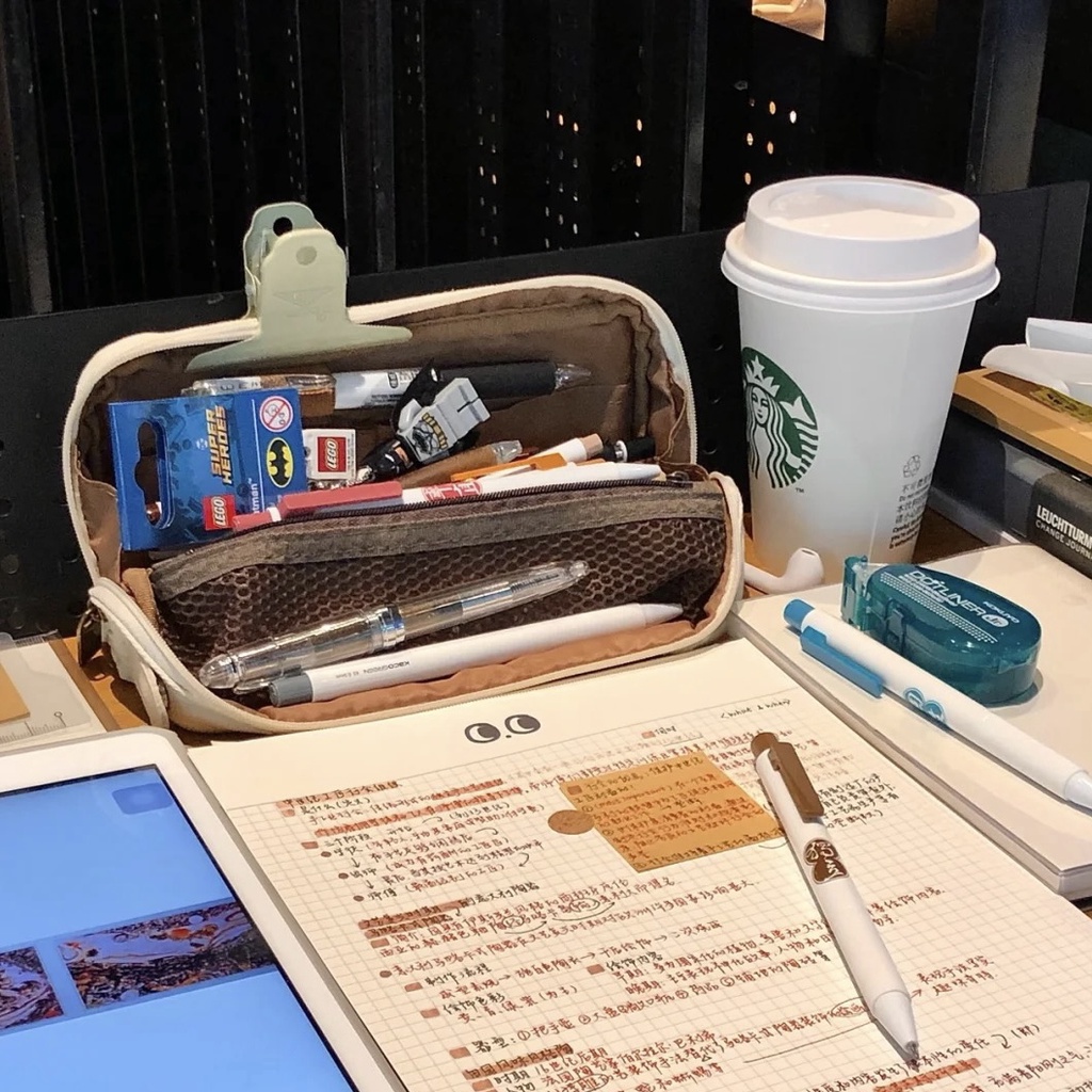 Túi bút vải siêu to có khuy cài cố định