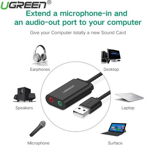 Cáp USB 2.0 Ra Loa và Mic Ugreen 30724 - Hàng Chính Hãng