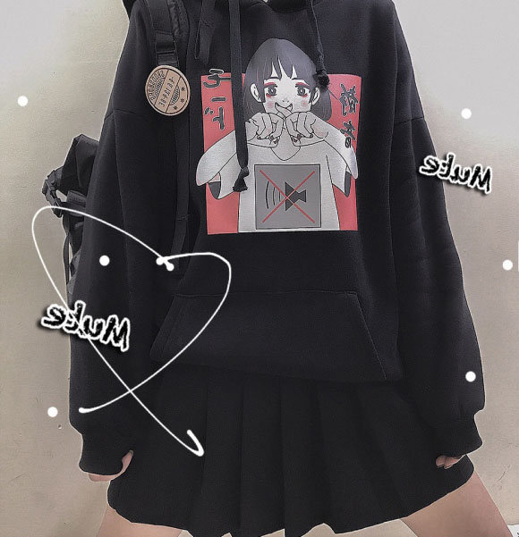 Áo Hoodie nhung tay dài in họa tiết hoạt hình Anime Nhật Bản | BigBuy360 - bigbuy360.vn