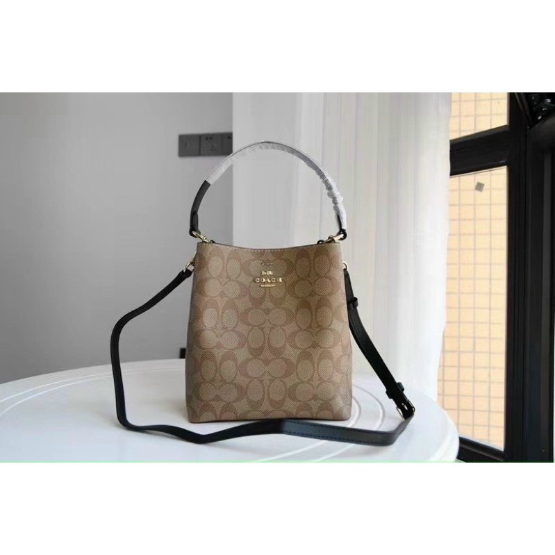 Túi xách Coach bucket 2 size dây đen xuất xịn