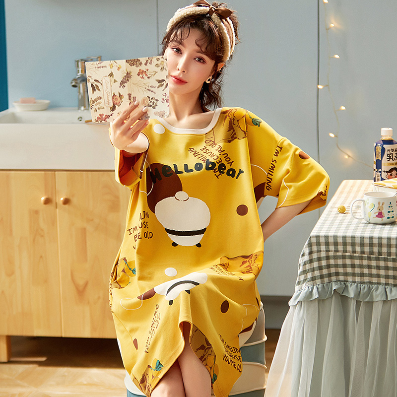 Bộ Đồ Ngủ Pijama Ngắn Tay Vải Cotton 2021