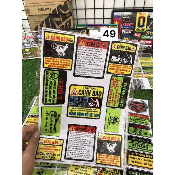 Sticker cảnh báo mẫu mới