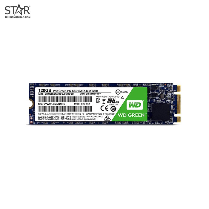 Ổ cứng SSD 120G Western Green M.2 Sata 6Gb/s TLC (WDS120G2GOB)