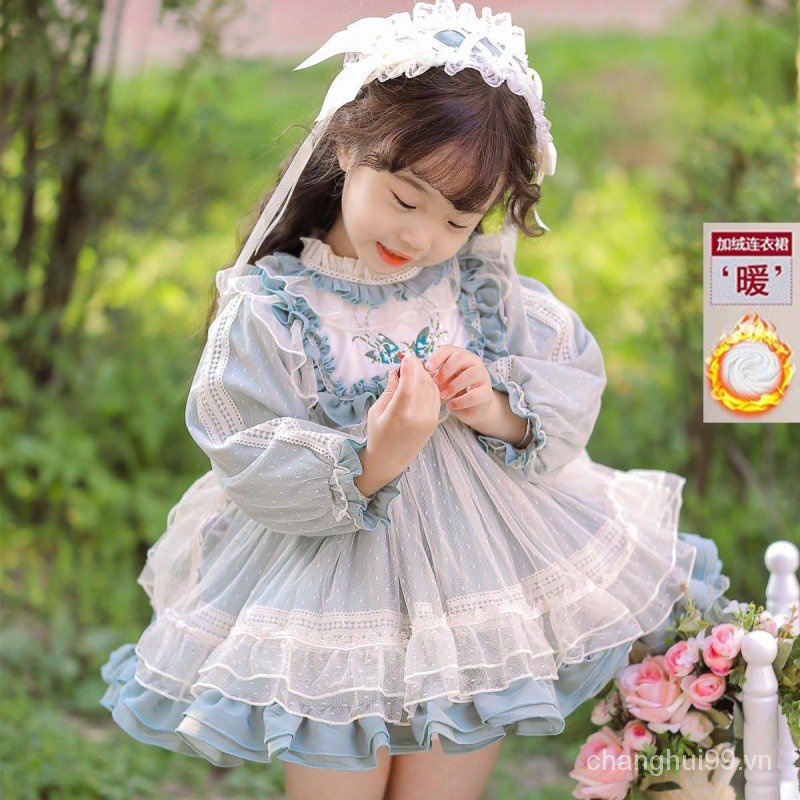 Đầm Công Chúa Lolita Cổ Điển 0XGF Cho Bé Gái