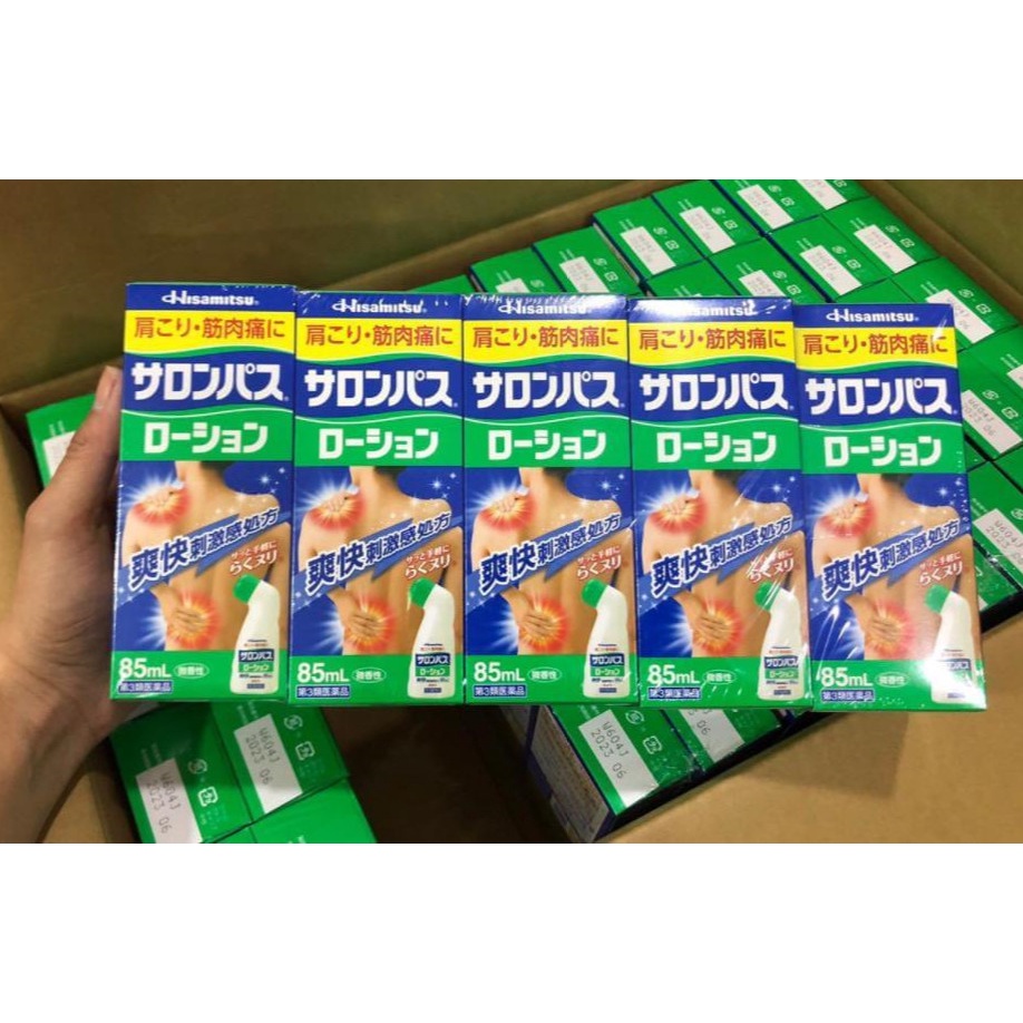 Lăn Xoa Bóp Giảm Đau Salonpas Hisamitsu 85ml Nội Địa Nhật Bản