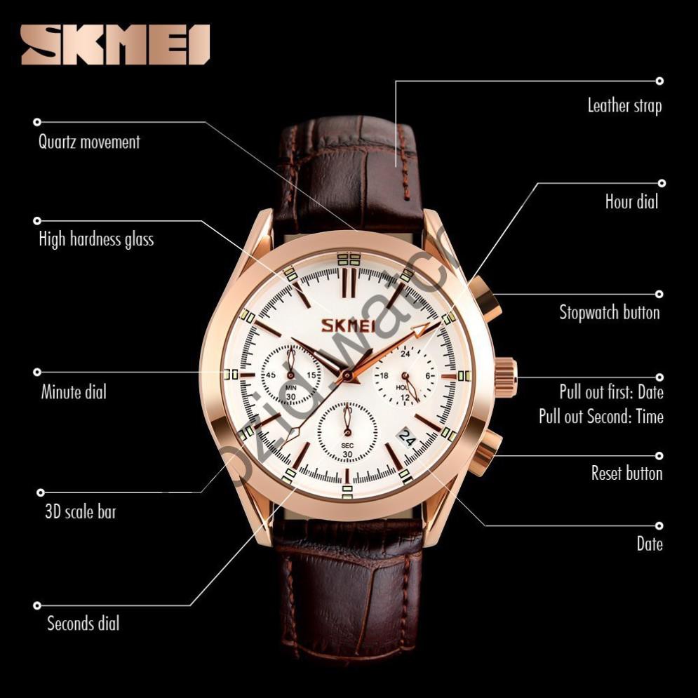 Đồng hồ nam chính hãng SKMEI SM39 dây da phong cách nhiều màu lựa chọn -Sport.watch FASHION_WATCHES