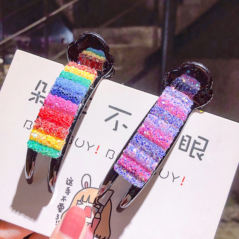 Kẹp Tóc Càng Cua Lớn Chống Trượt Đính Kim Sa Lấp Lánh Thời Trang