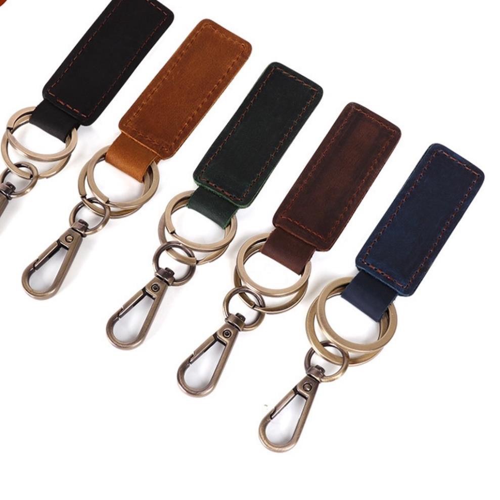 Móc chìa Khoá Da Bò Thật - Handmade 100% - Khoá Đồng _DN5022