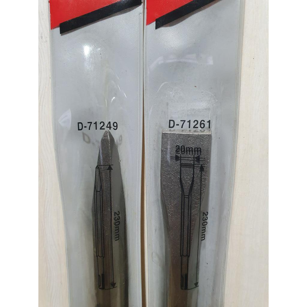 Mũi đục bê tông Makita chui gài 14mm dẹp và nhọn dài 230mm dùng cho máy khoan betong