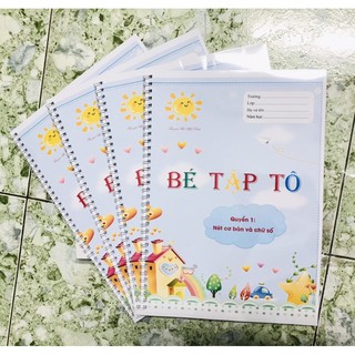 Bé tập tô nét và số mầm non