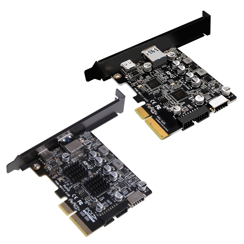Bộ điều khiển PCIE 3.0 sang USB 3.2 Gen2 Type-C 10Gbps Type E 19P20P loại E Card