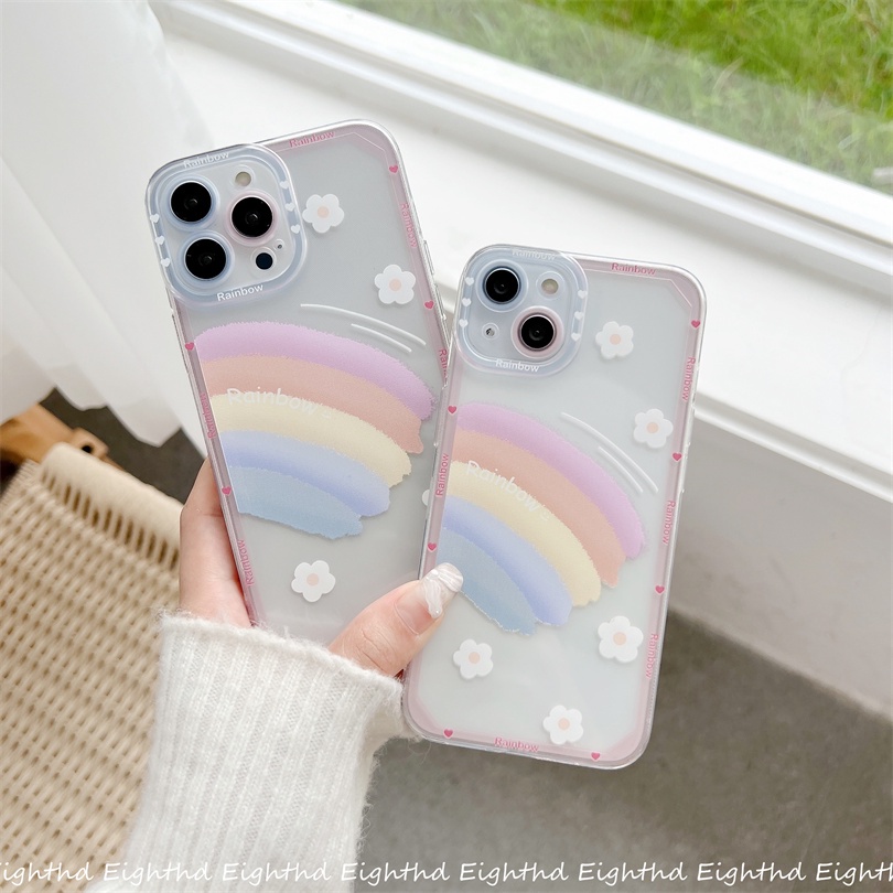 Ốp Điện Thoại Silicone Mềm Họa Tiết Cầu Vồng Cho iPhone 14 13 12 11 Pro Max X Xr Xs Max 8 7 Plus SE 2020