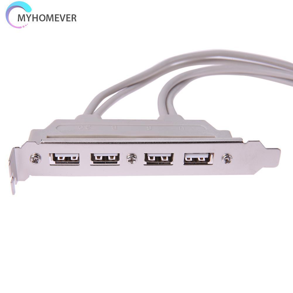 myhomever 4 Ports USB 2.0 Female Screw to Motherboard 9pin Header Panel Mount Cable