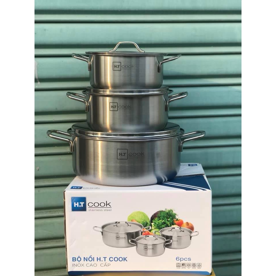 BỘ 3 NỒI HT COOK INOX 430 CAO CẤP (HT-06DN)