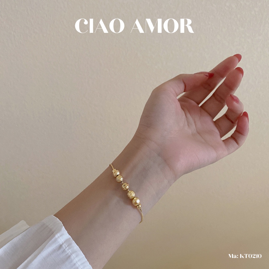 Set dây chuyền nữ, vòng tay nữ nhiều hạt tròn Trang sức Ciao Amor - KT0210