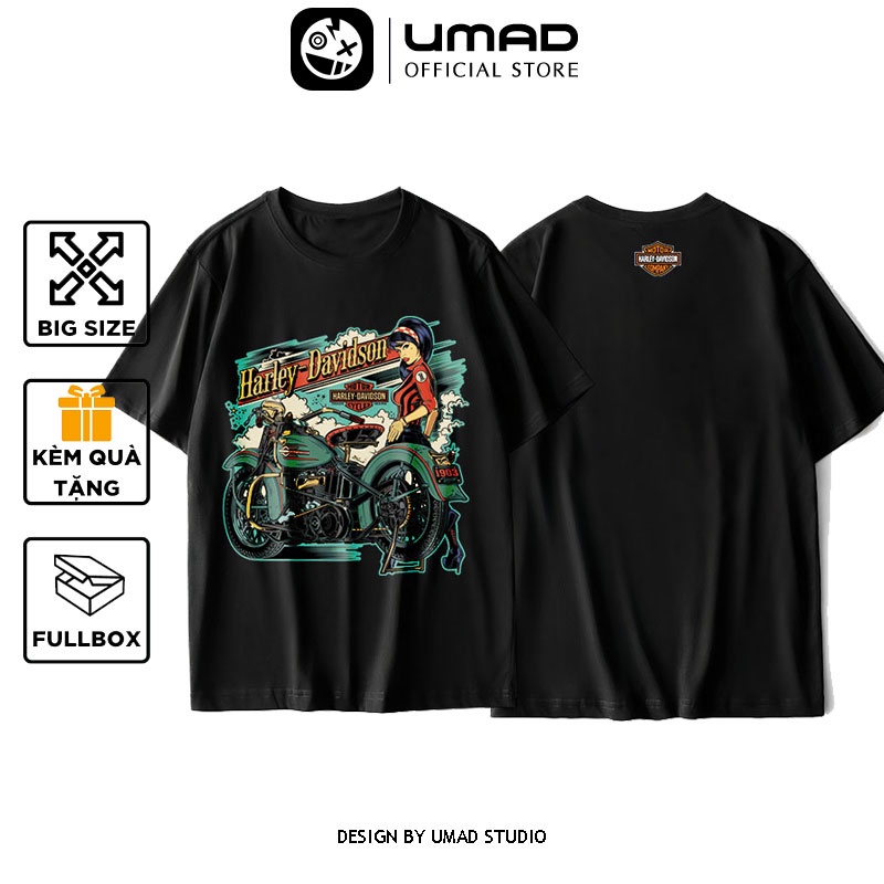 Áo thun UMAD unisex racing biker Harley Davison v.4 nam nữ tay ngắn có big size (40kg-110kg)