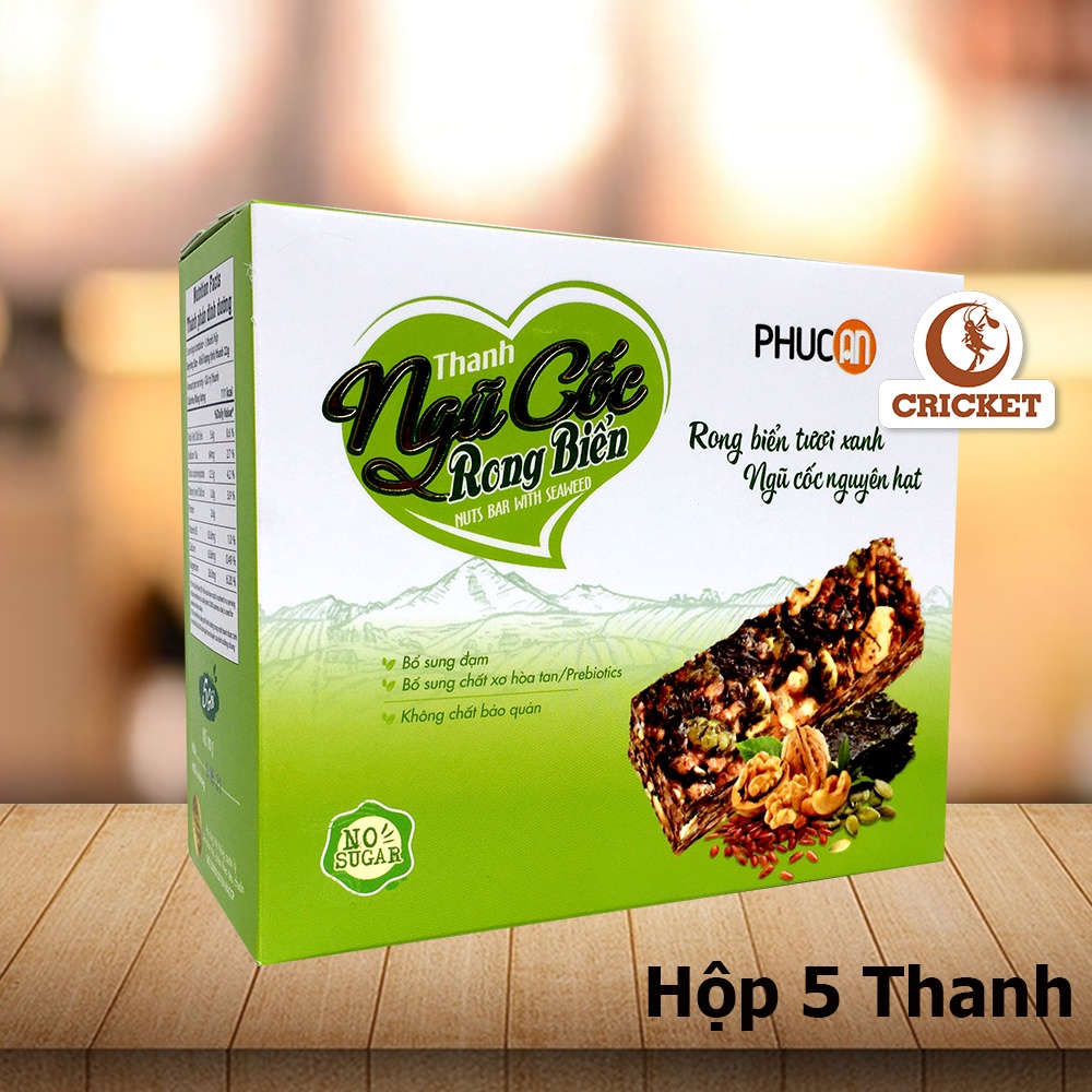 Ngũ Cốc Phúc An, Bánh Ăn Kiêng Buổi Sáng Giòn Ngon Đầy Dinh Dưỡng, Hộp 110g (5 Thanh x 22g)