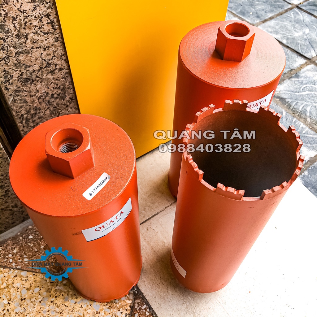 Mũi Khoan Rút Lõi Bê Tông phi 102 - 112 - 114 - 116 - 127 - 132 mm x 350mm QUATA