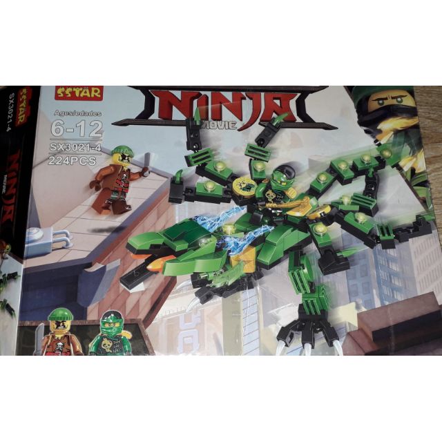Lắp ráp Lego Ninja Movie Rồng 3021 có trên 200 chi tiết bằng nhựa