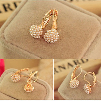 Hoa tai kim loại đính đá nhân tạo lấp lánh thời trang