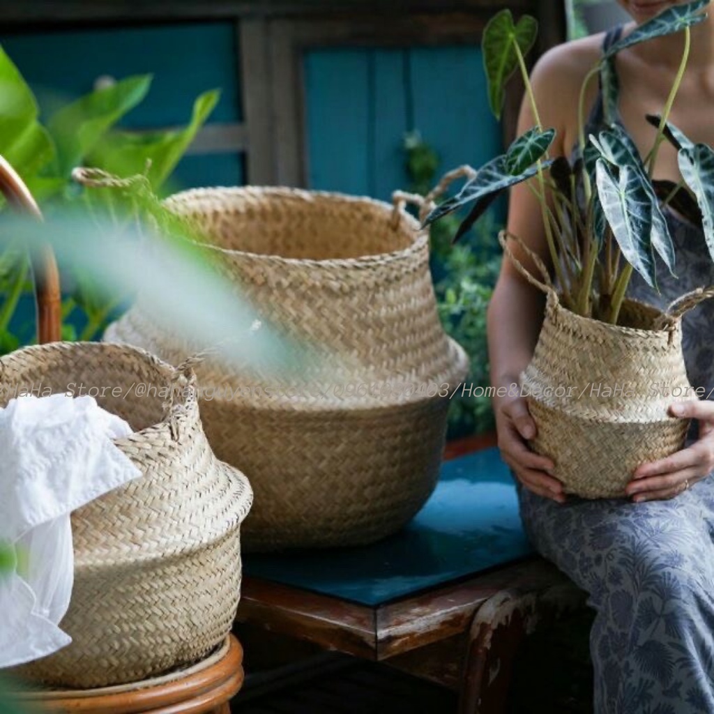 Giỏ cói DECOR nhà cửa - Trồng cây cảnh GCD01