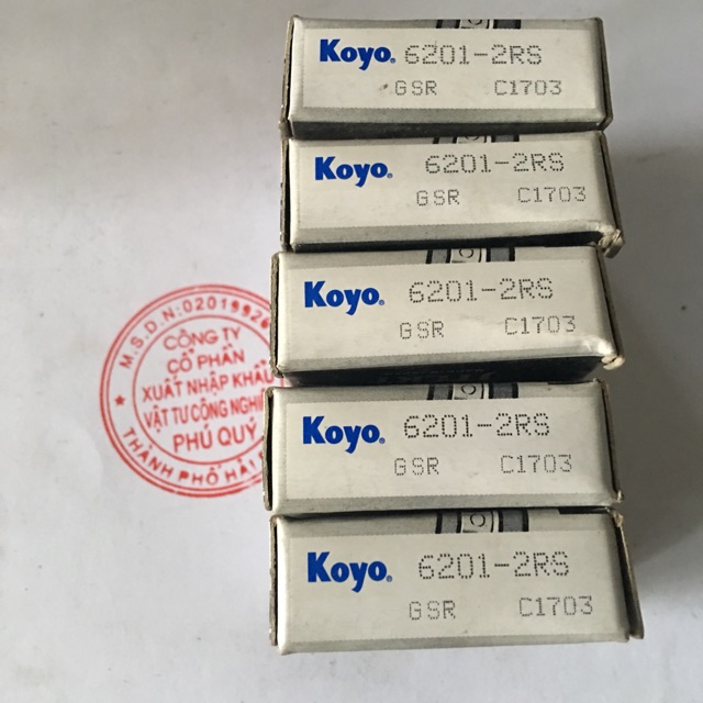 Combo 5 vòng bi, bạc đạn Koyo 6201 - 2rs
