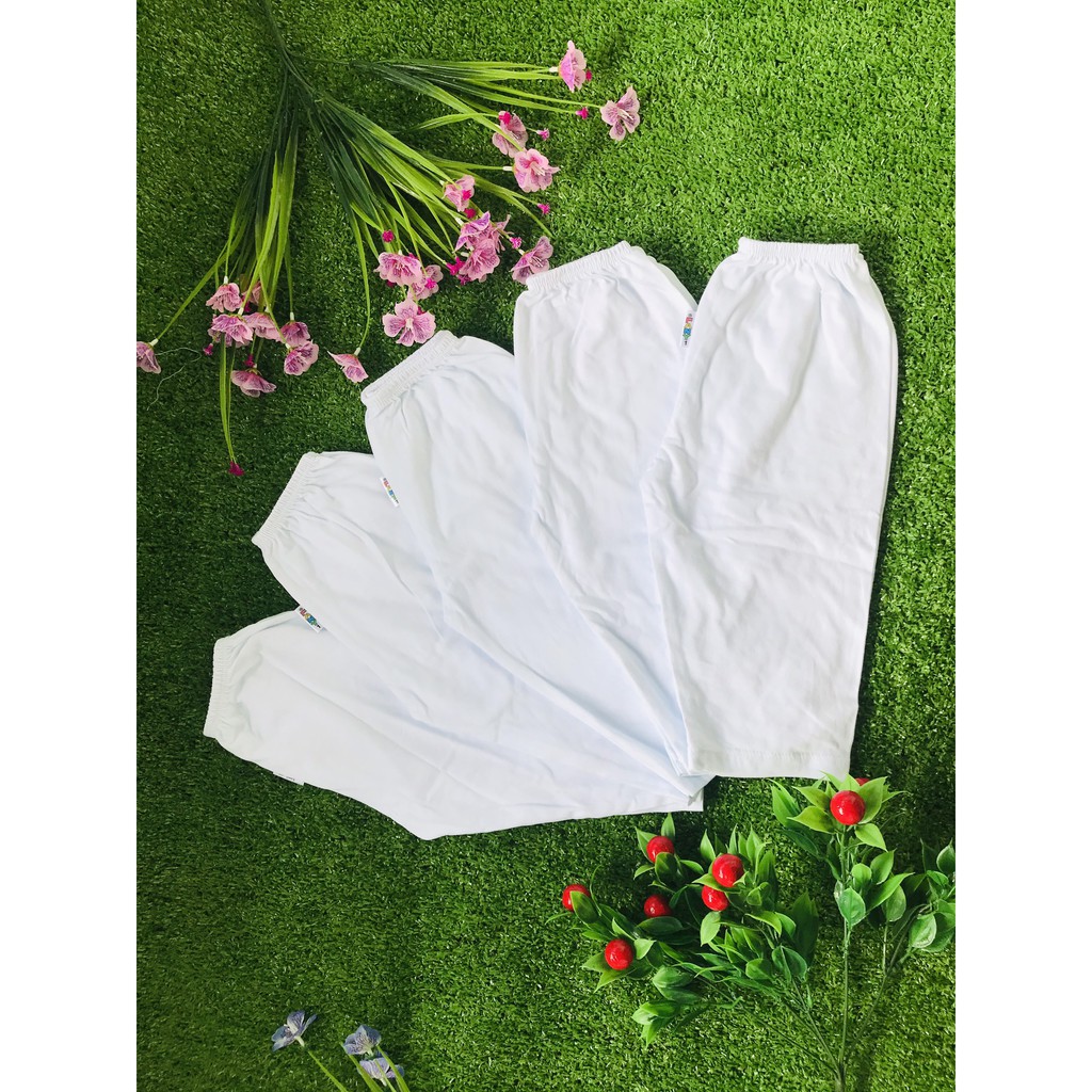 Set 5 quần dài FANY cotton trắng cho bé ( sơ sinh đến 40kg)