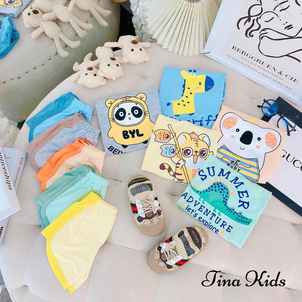 Bộ Cộc Tay Cho Bé FREE SHIP Bộ hình thú mèo