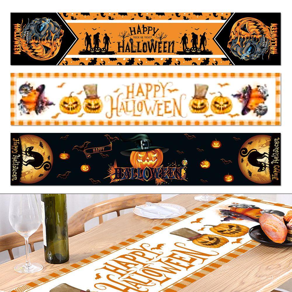 Khăn Trải Bàn Họa Tiết Bí Ngô Halloween Độc Đáo Ốp