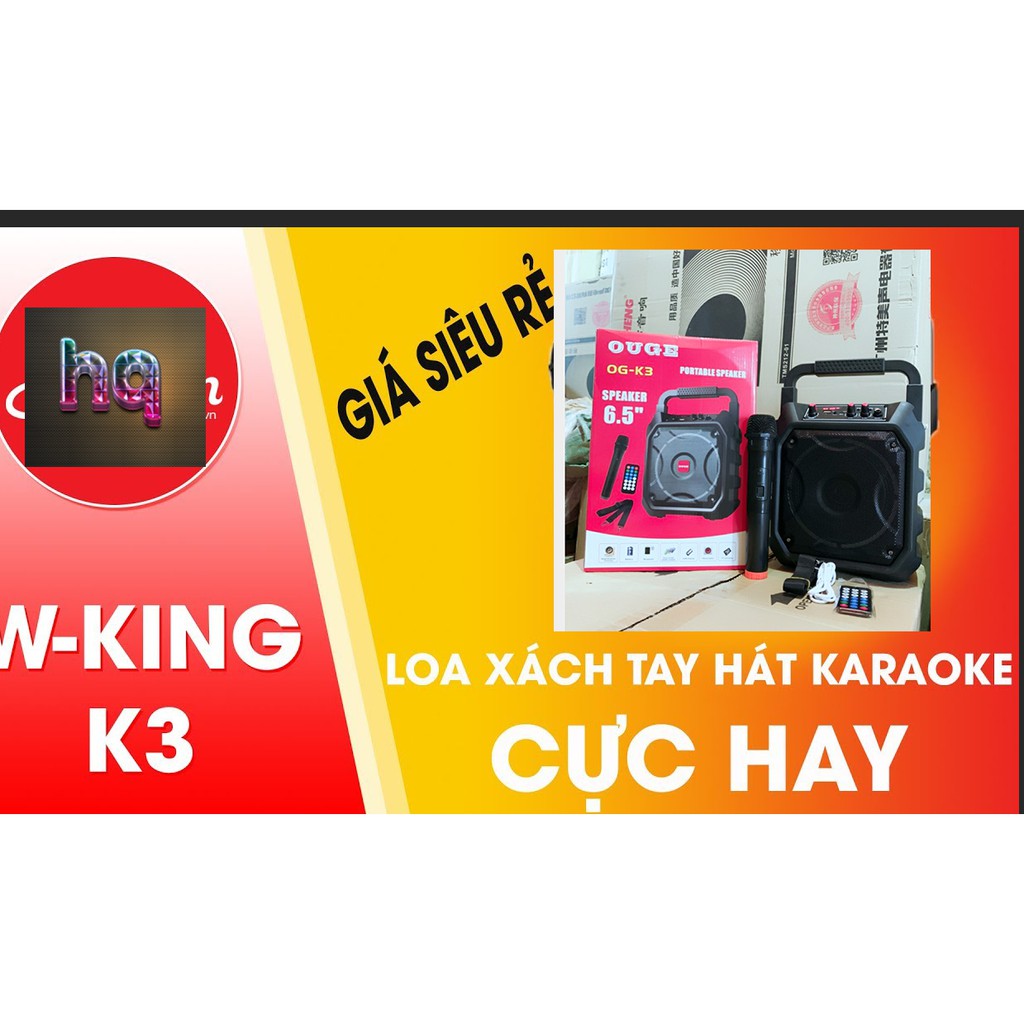 LOA KARAOKE K3 1 thái  LAN   Tặng 1 mic cầm tay không dây 60W