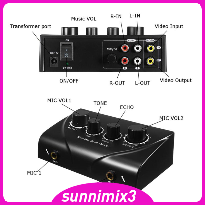 [Kayla Computing Shop]Mini Audio Sound Mixer for Amplifier Home Theater Karaoke Home Entertainment