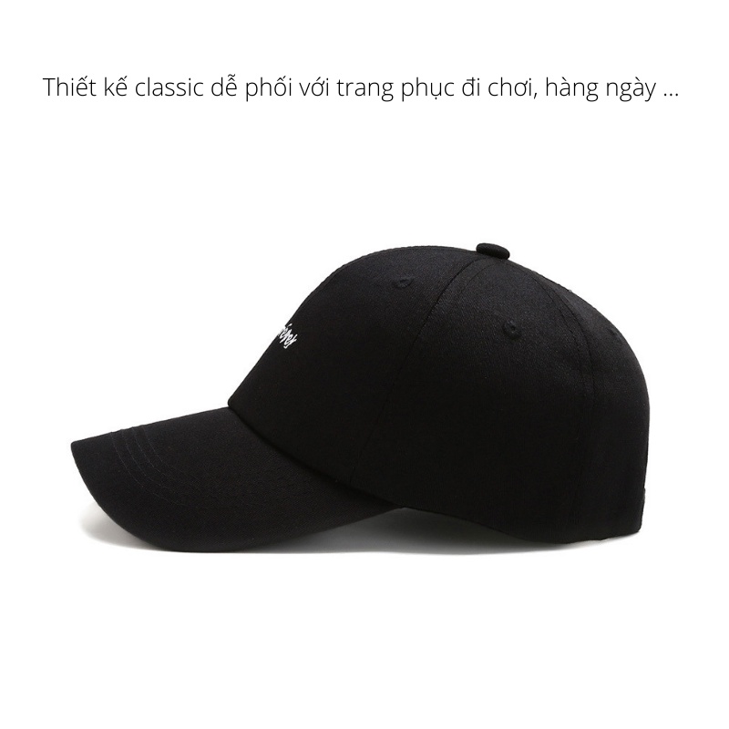 Mũ lưỡi trai thêu chữ Nón cotton thời trang phong cách Ulzzang form unisex nam nữ cao cấp