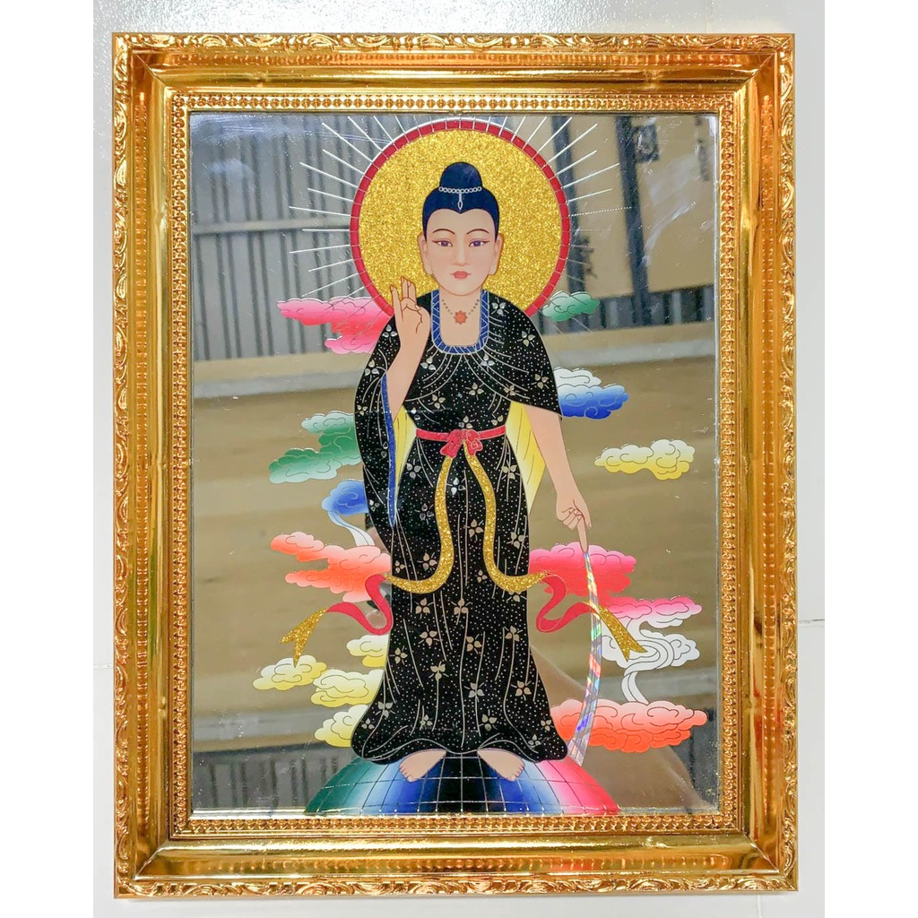 Bài vị Địa Mẫu Nương Nương - Khung nhựa cứng loại tốt mạ vàng xi
