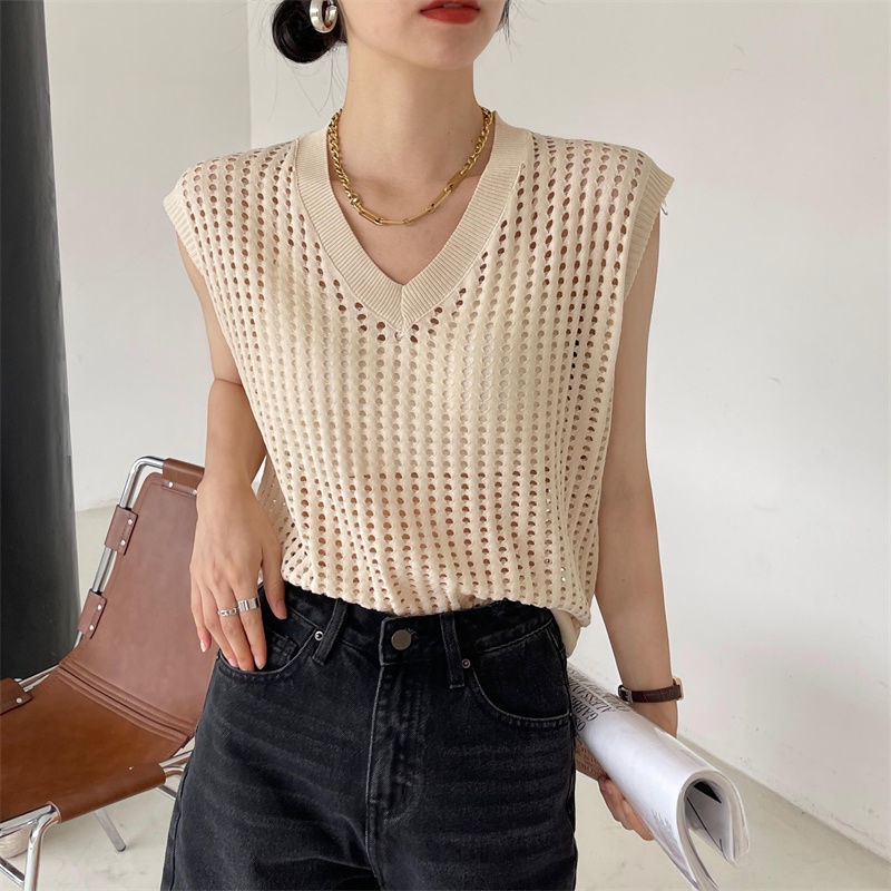 Áo Sweater Dáng Suông Đục Lỗ Thời Trang Mùa Hè Hàng Mới
