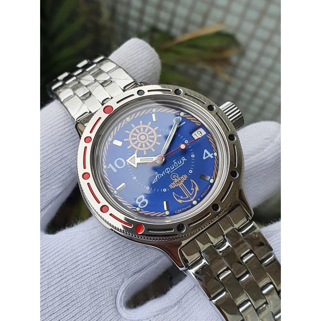 Đồng hồ nam Vostok máy cơ tự động Automatic, size mặt 40, chống nước tốt 20 ATM. Đồng hồ Nga Vostok Amphibia 420374