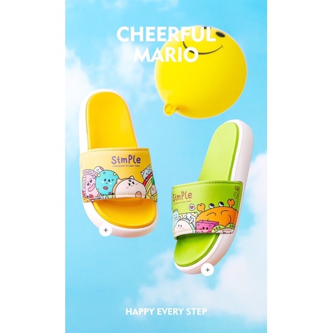 Dép lê quai ngang cho bé Cheerful Mario Simple thời trang trẻ em mã DLMA7