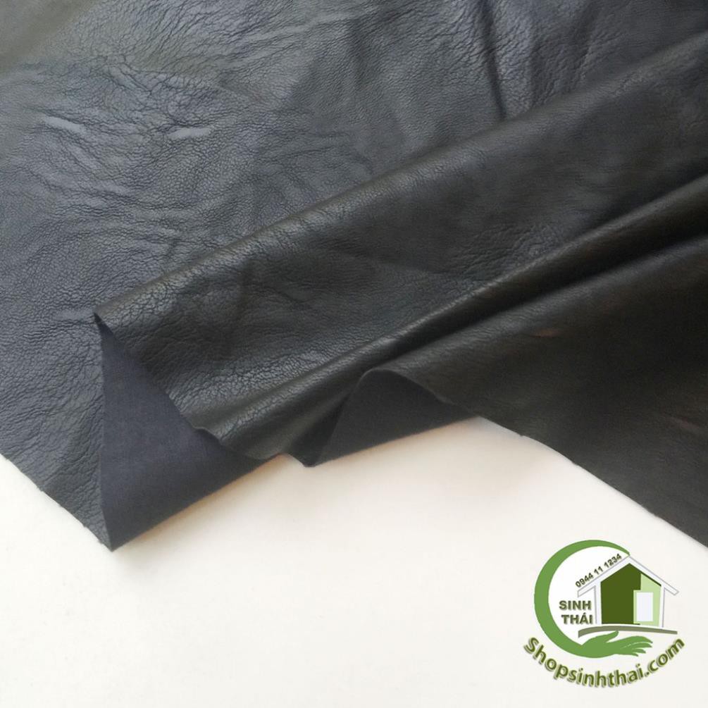 Vải da may quần áo - vải giả da màu đen  - Cắt liền thành 1 tấm tùy số lần đặt