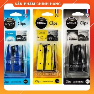 [Nhập Khẩu EU] Gài cửa gió ô tô Aroma Car Clip 4 thanh/hộp