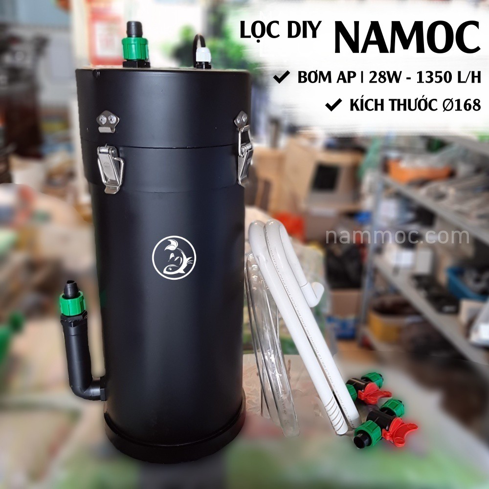 Lọc DIY NAMOC Fi168 | 28W~1350L/H - Full Phụ Kiện Và Vật Liệu Lọc | Lọc Thùng Chế Cho Bể Cá Cảnh, Thuỷ Sinh