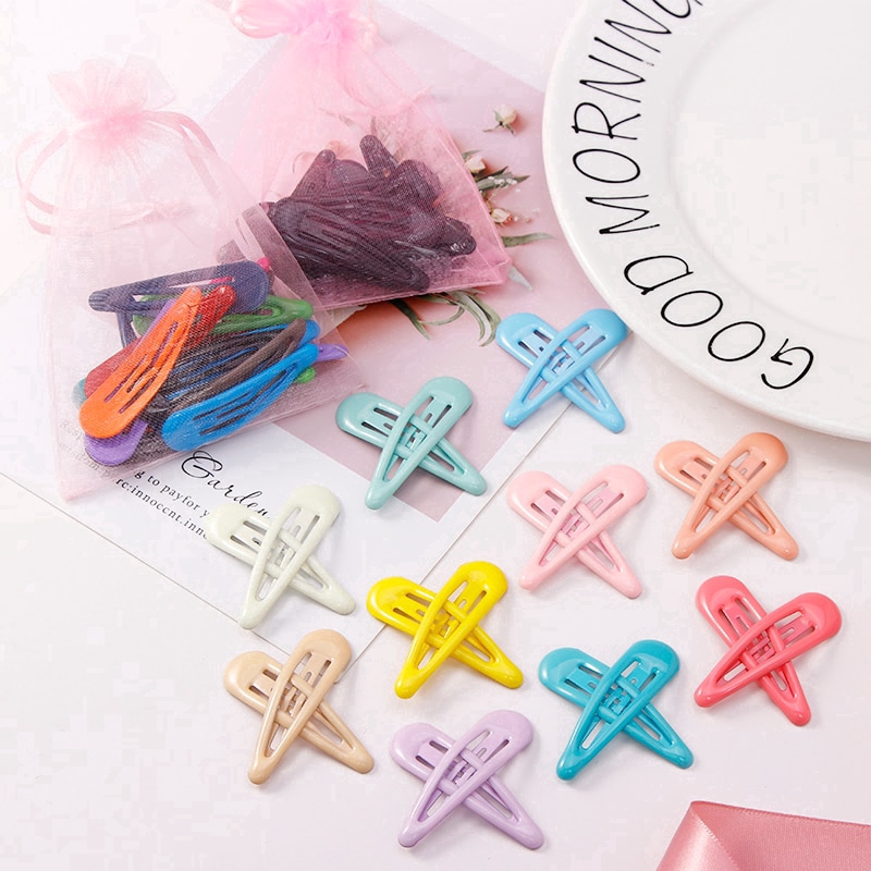 Set 10 kẹp tóc hình giọt nước đủ màu dễ thương cho bé gái