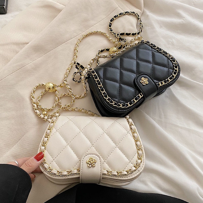 Túi Đeo Vai Hình Vuông Cỡ Nhỏ Phối Dây Xích Thời Trang Cho Nữ